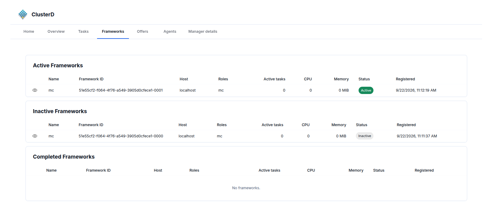 ClusterD Docker Desktop Extension framework list